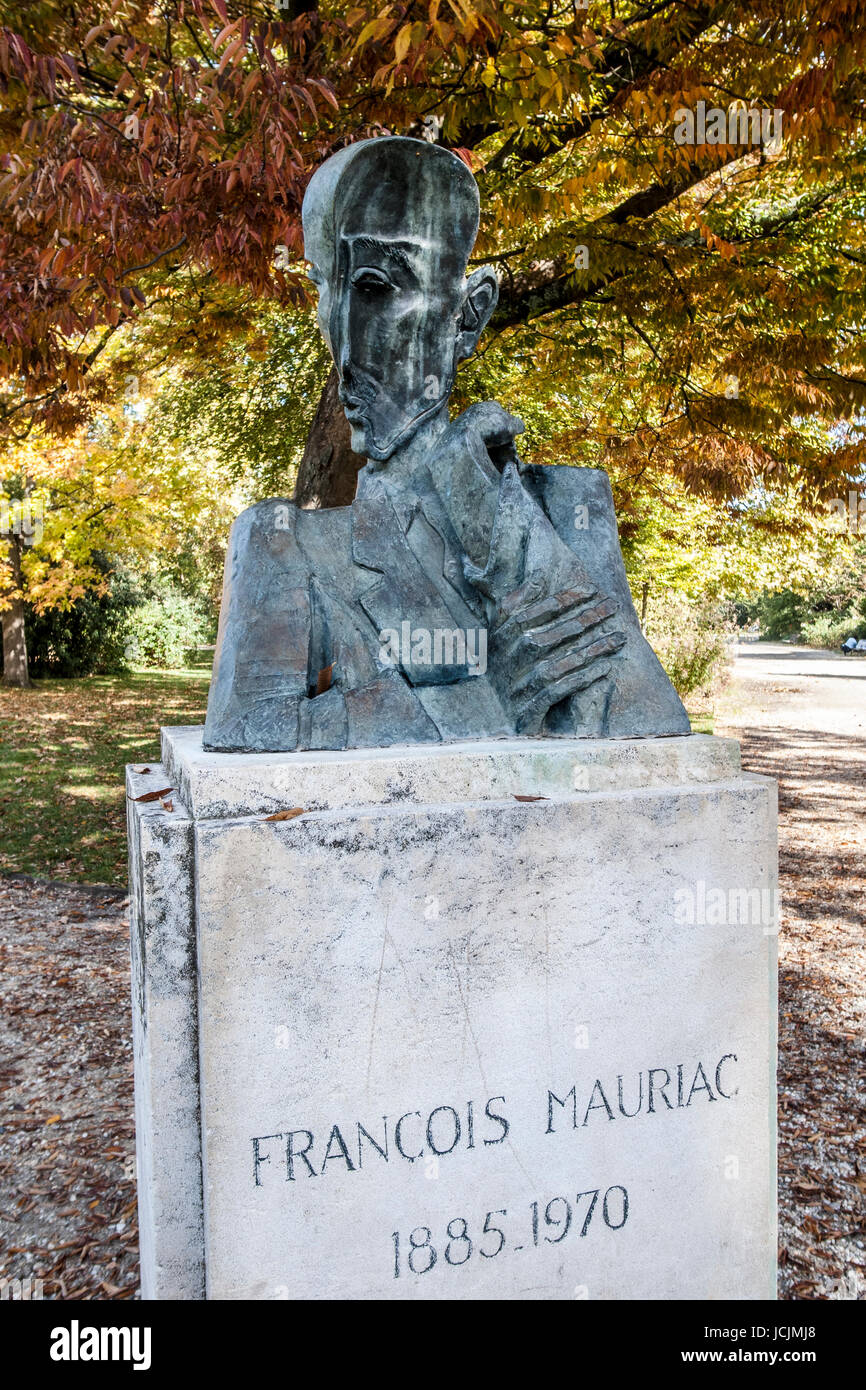 François Mauriac - famoso autore francese scultura - Premio Nobel in 1952 - BORDEAUX GIRONDE AQUITAINE FRANCIA © Frédéric BEAUMONT Foto Stock