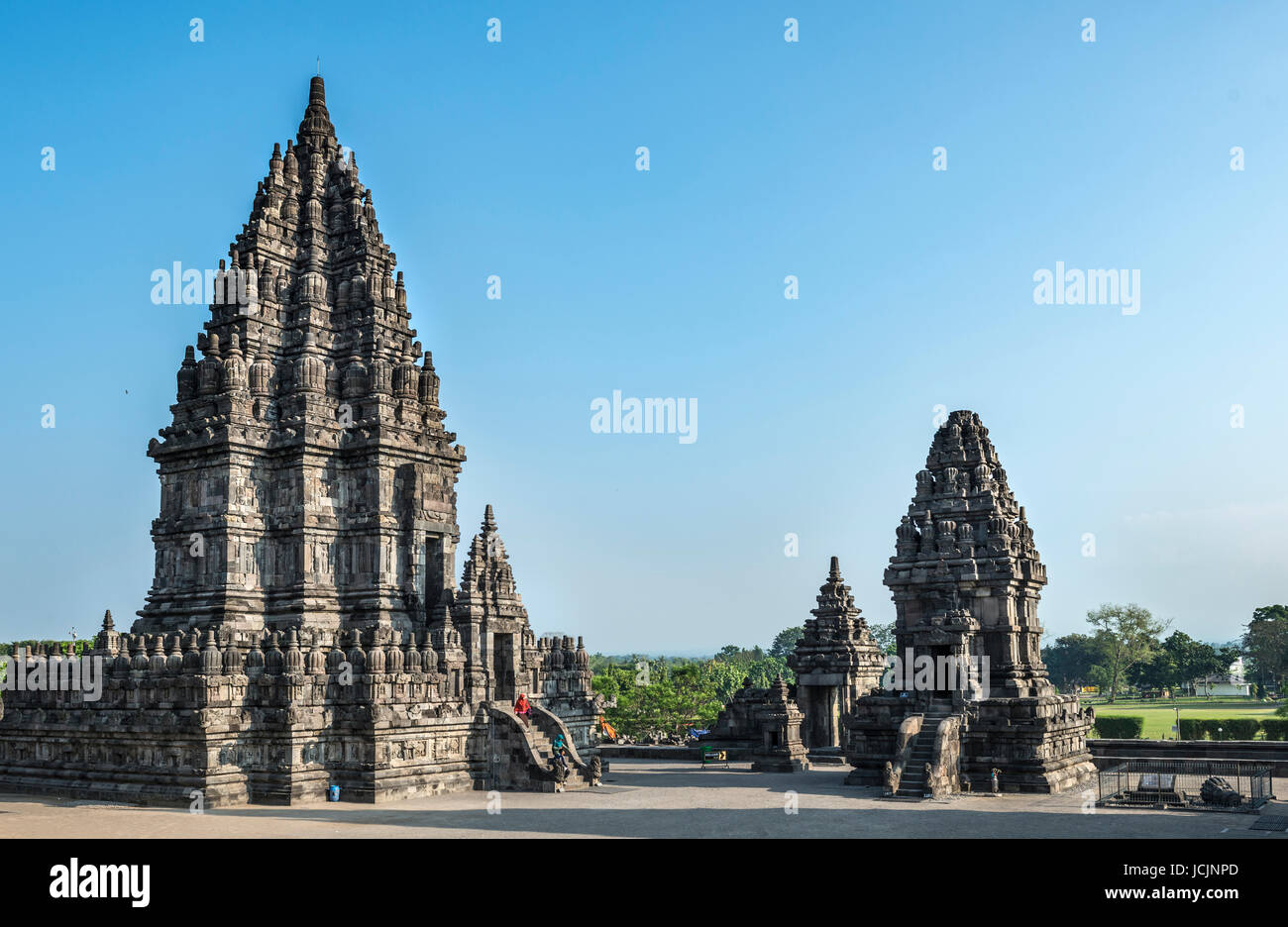 Tempio di Prambanan, gli stupa, tempio Hindu, Kecamatan Prambanan, Daerah Istimewa Yogyakarta, Java Tengah, Java, Indonesia Foto Stock