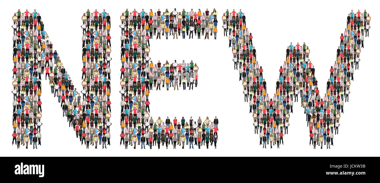 Nuova promozione multi etnico gruppo di persone isolate Foto Stock