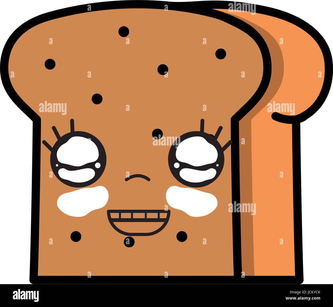 Kawaii Carino Felice Fetta Di Pane Cibo Immagine E Vettoriale Alamy