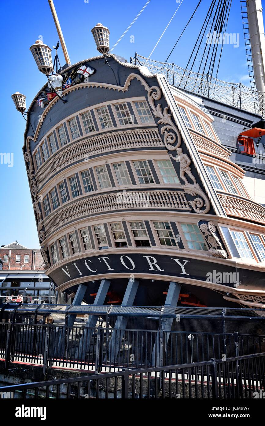 HMS Victory 104-gun primo tasso di nave di linea della Royal Navy lanciato 1765. Nelson nave ammiraglia, Trafalgar 1805 Foto Stock