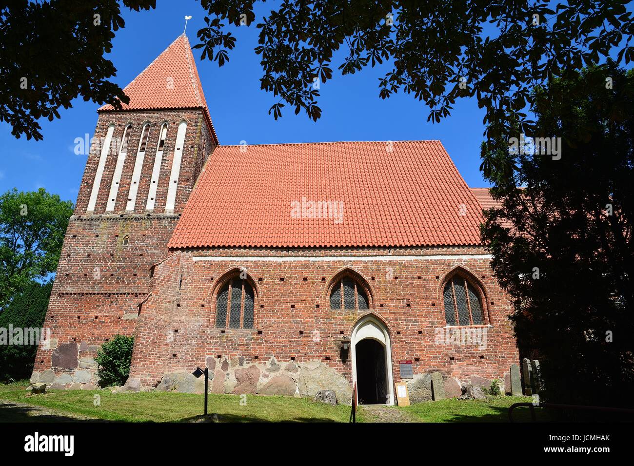 Lancken-Granitz, Sankt-Andreas-Kirche (15-de eeuw) Foto Stock