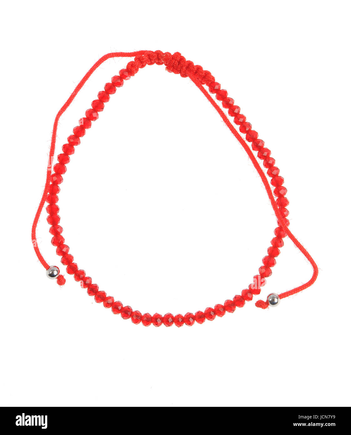 String rosso bracciale isolati su sfondo bianco Foto Stock