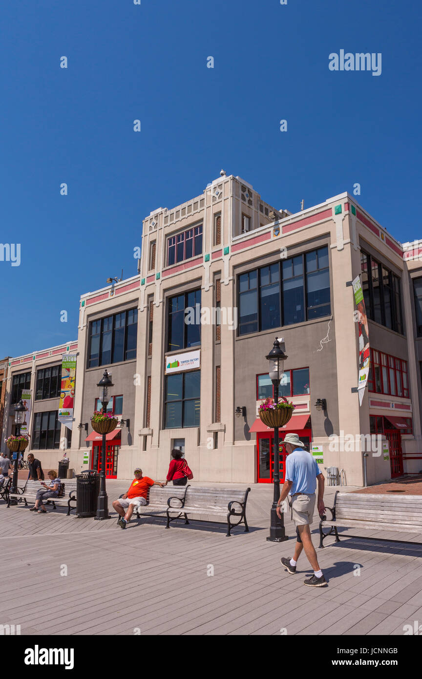 ALEXANDRIA, Virginia, Stati Uniti d'America - Il Siluro Factory Art Center, in Old Town Alexandria, fiume Potomac waterfront. Foto Stock
