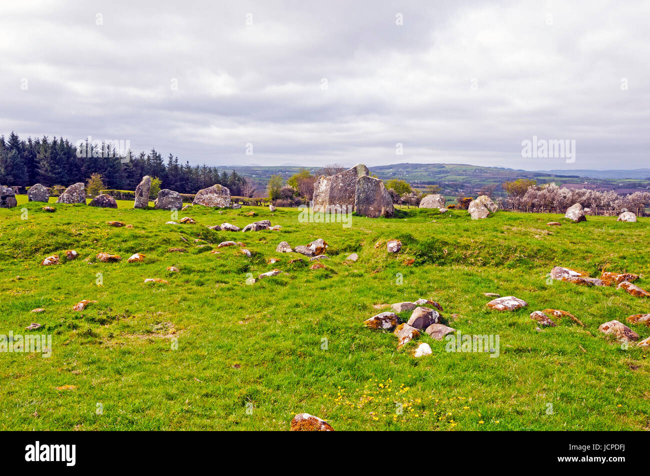 Beltany Stone Circle, Raphoe, County Donegal, Irlanda Foto Stock