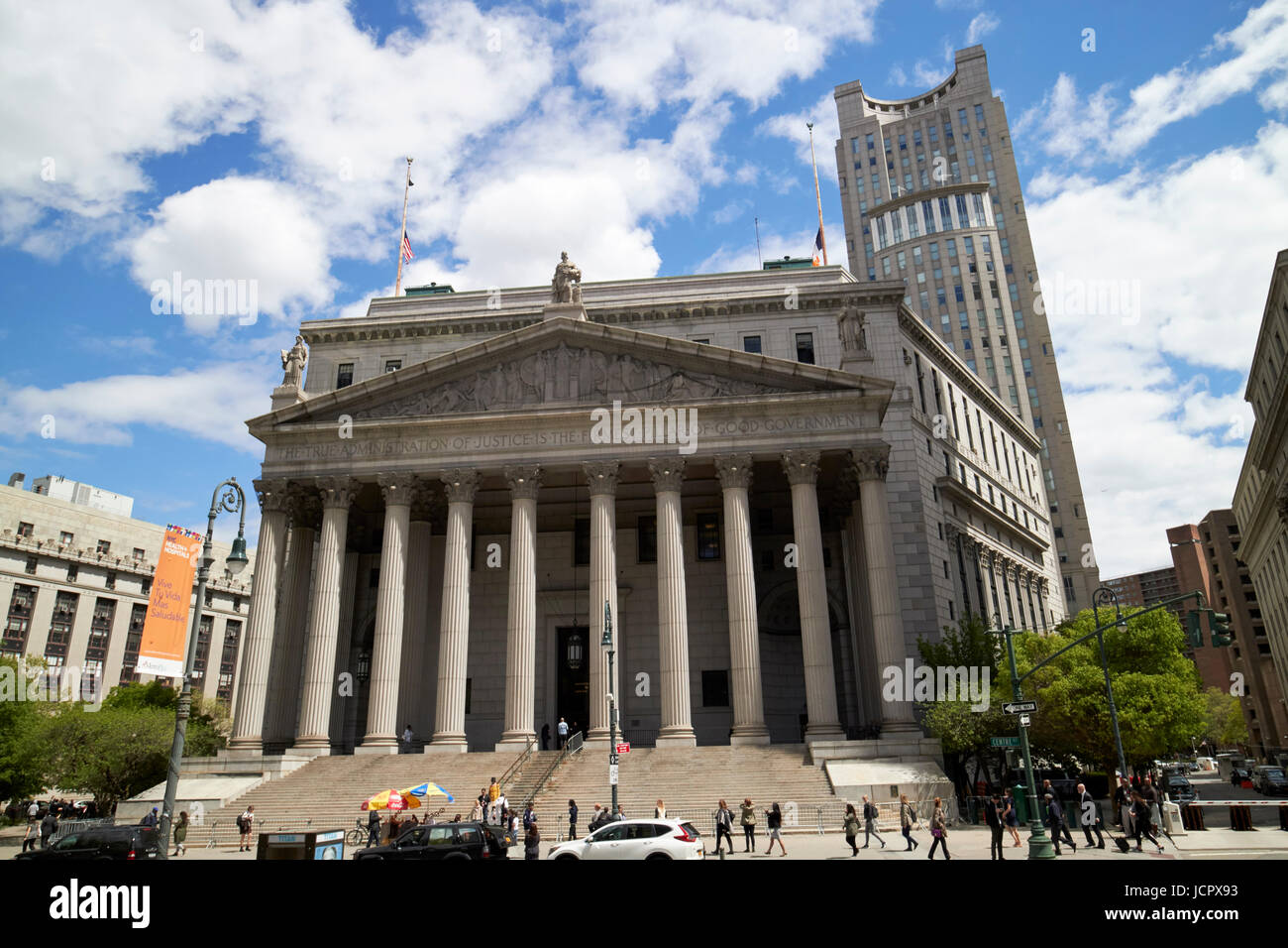 Il New York County Courthouse la corte suprema dello stato del centro civico di New York City STATI UNITI D'AMERICA Foto Stock