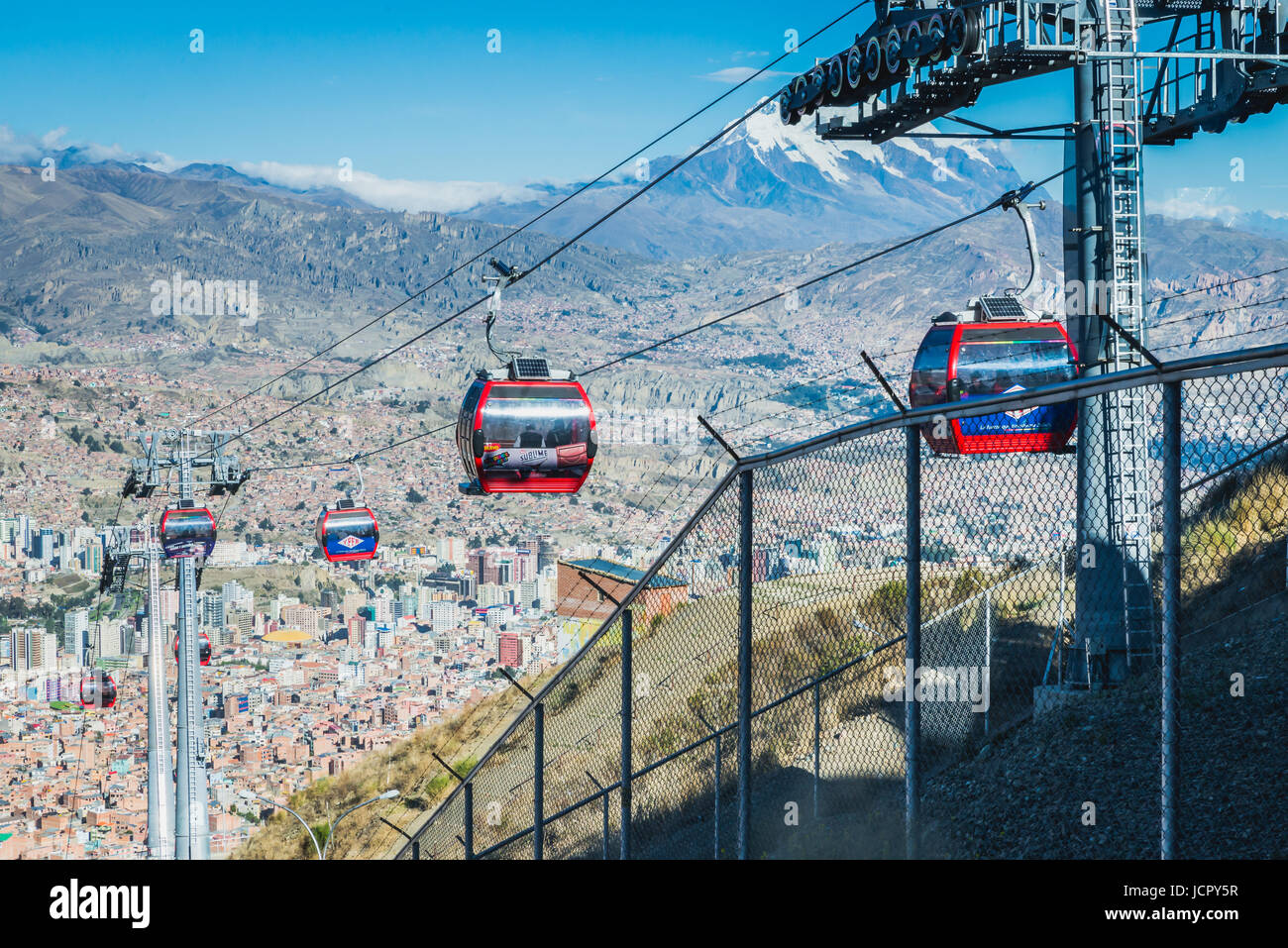 Mi Teleferico, El Alto, La Paz, Bolivia Foto Stock