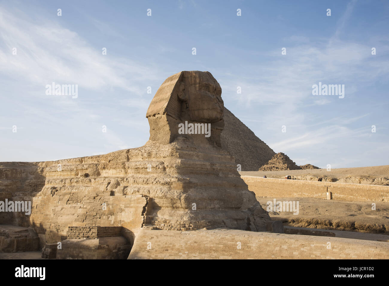 L'Egitto, la Sfinge, antico, egiziano, giza, viaggi, il Cairo, landmark, vecchio, grande, turismo, archeologia, un monumento di pietra, faraone, deserto, storia, sky, pyra Foto Stock