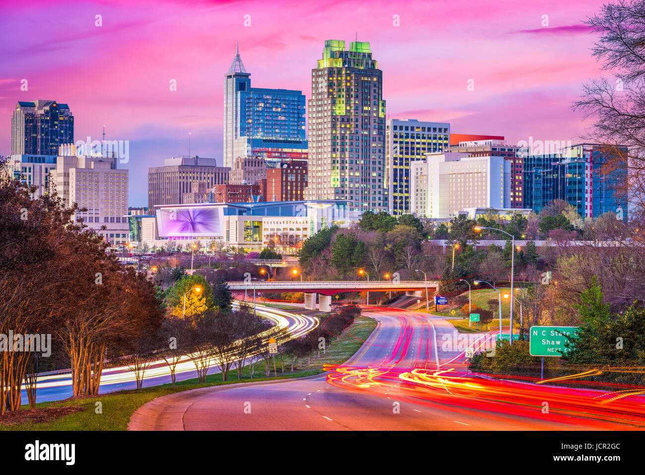 Raleigh, North Carolina, Stati Uniti d'America downtown skyline della citta'. Foto Stock