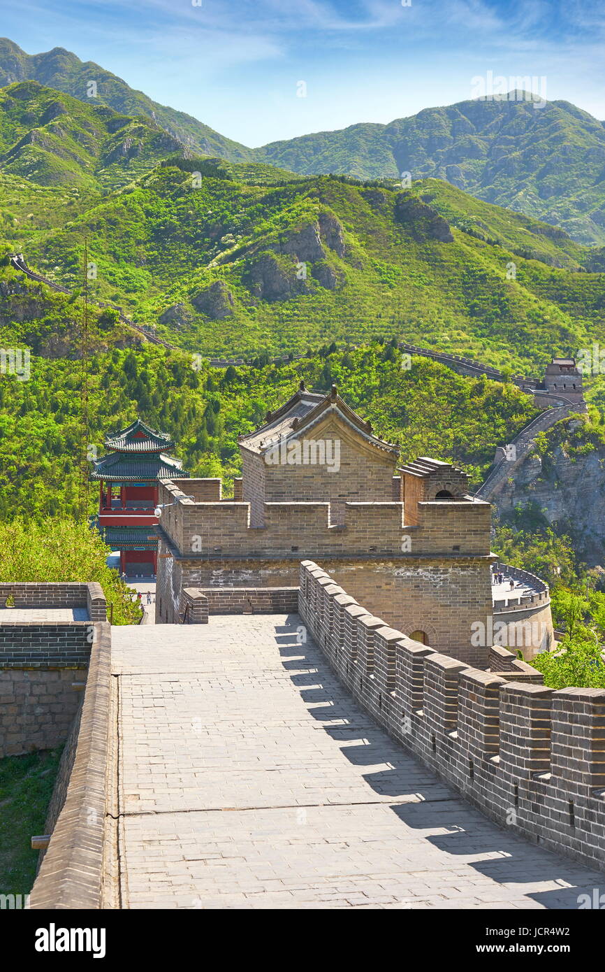 La Grande Muraglia della Cina, Sito Patrimonio Mondiale dell'UNESCO, Distretto di Pechino, Cina Foto Stock