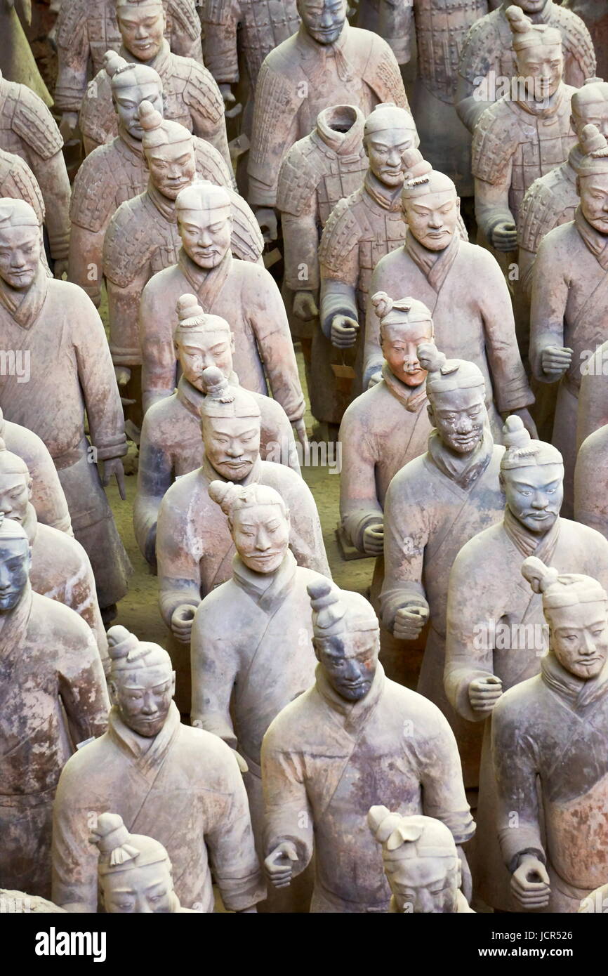 Guerrieri dell'Esercito di Terracotta, UNESCO, Xian, Cina Foto Stock