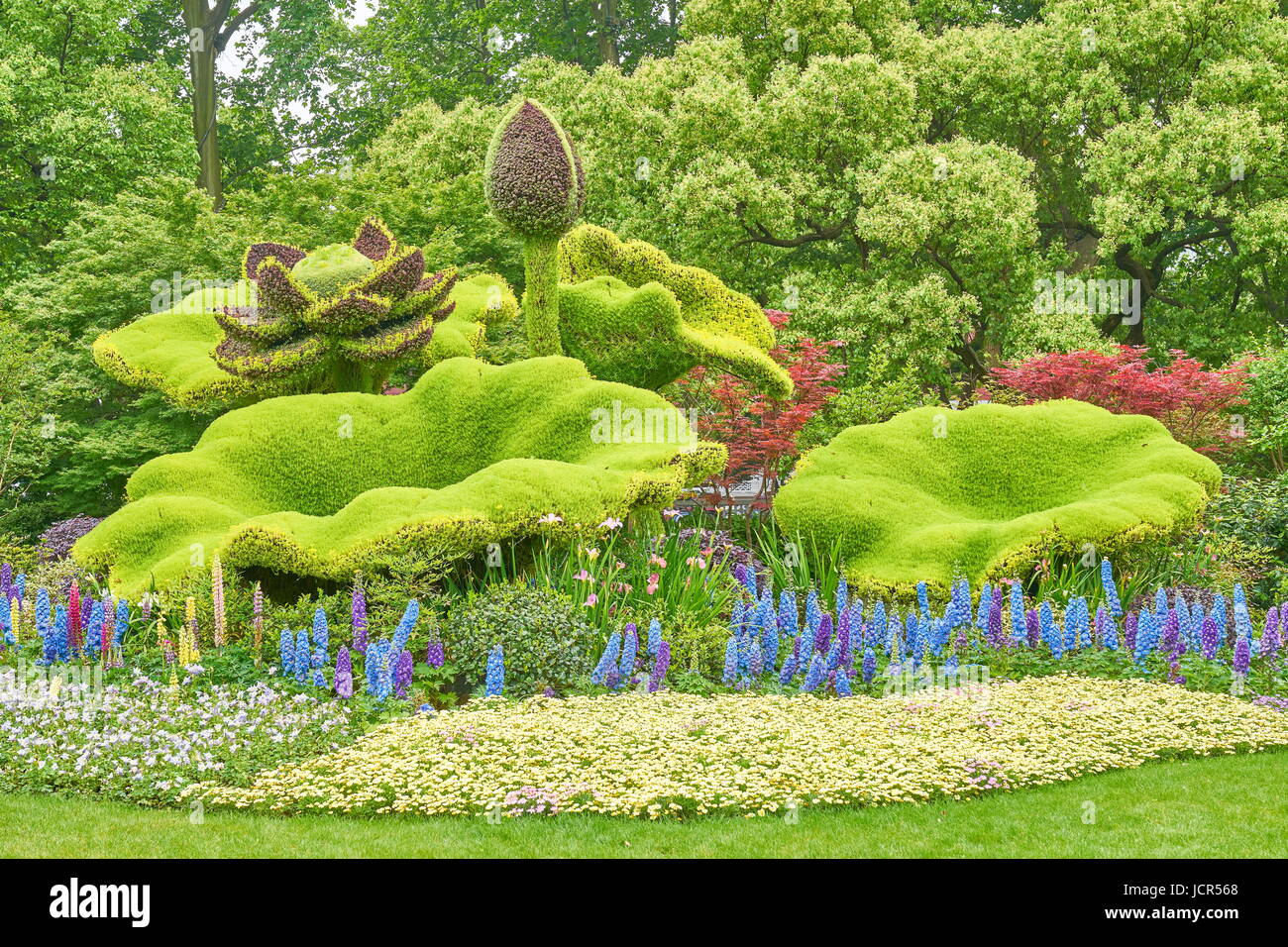 Fiori che sbocciano in cinese il parco giardino di Hangzhou, Cina Foto Stock
