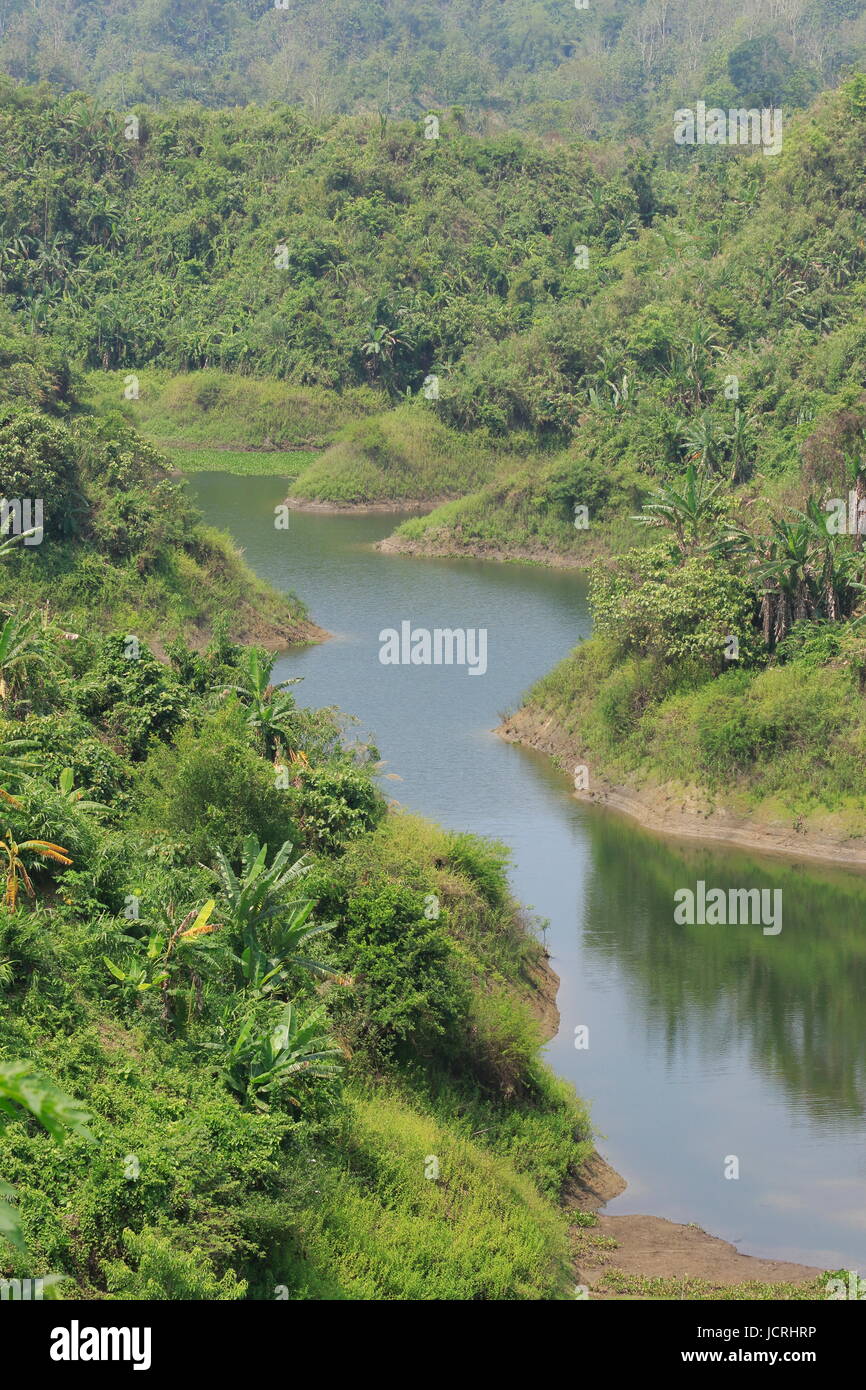 La bellezza di Kaptai lago in Rangamati, Chittagong, Bangladesh. Foto Stock