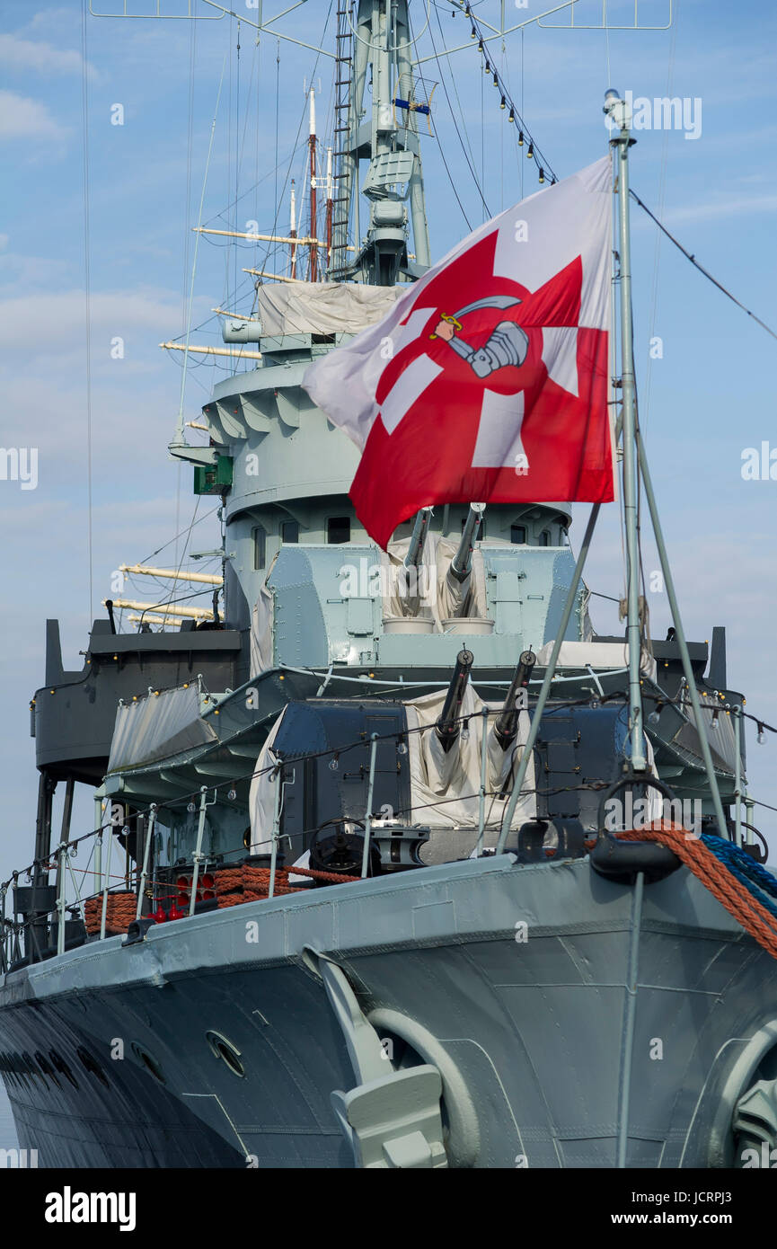 Nave museo ORP Blyskawica è un Grom Cacciatorpediniere classe che hanno servito nella Marina Polacca durante la Seconda Guerra Mondiale. 11 giugno 2017 Gdynia, Polonia © Wojciech Stroz Foto Stock