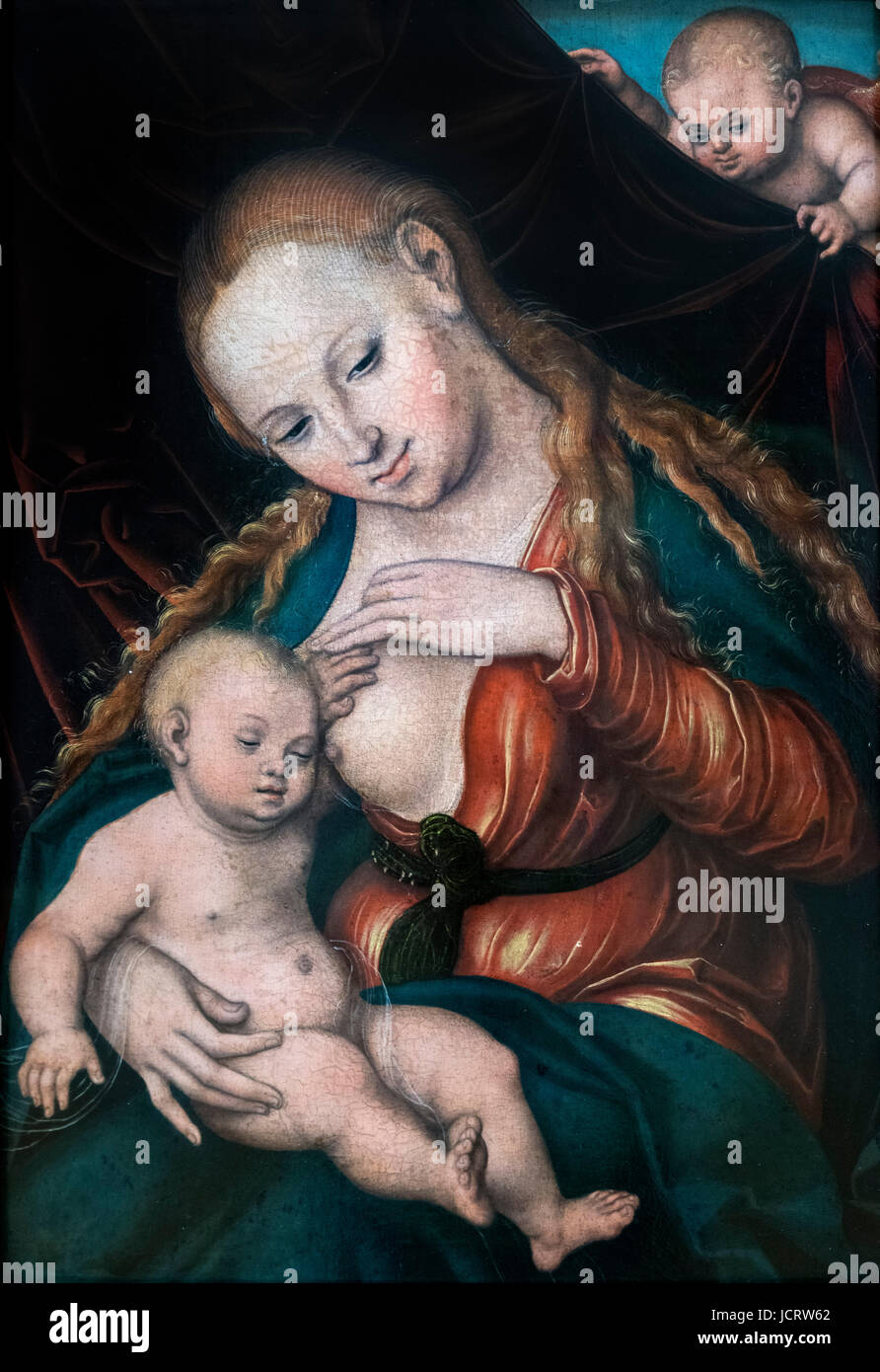Lucas Cranach il Vecchio (1472-1553) pittura intitolata "Madonna e Bambino", c.1530-35 Foto Stock
