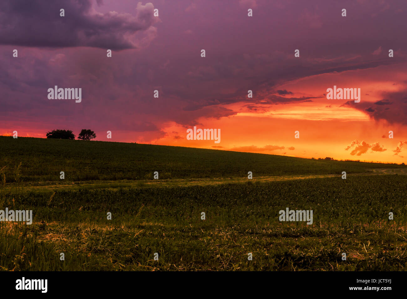 Drammatica mid-western sunset Foto Stock