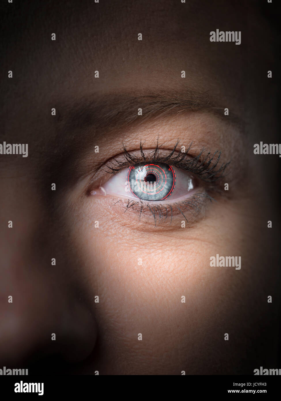 Retina Biometric Security scan Foto Stock
