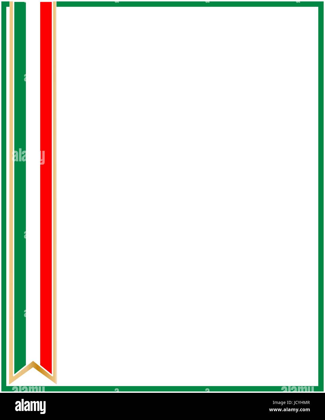 Bandiera dell'Italia nastro telaio patriottica Illustrazione Vettoriale