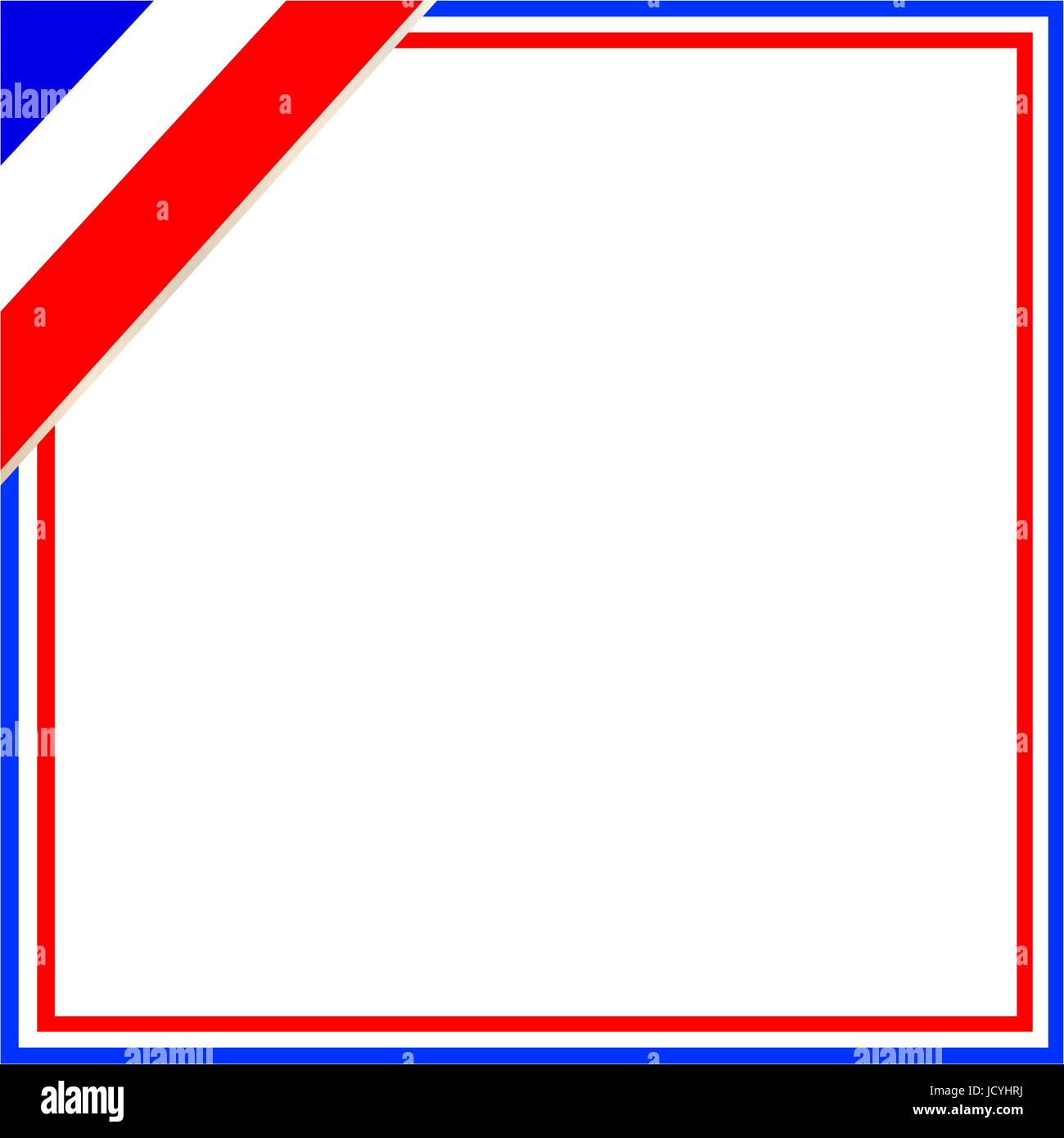 Bandiera francese cornice quadrata con spazio vuoto per il testo e le immagini Illustrazione Vettoriale