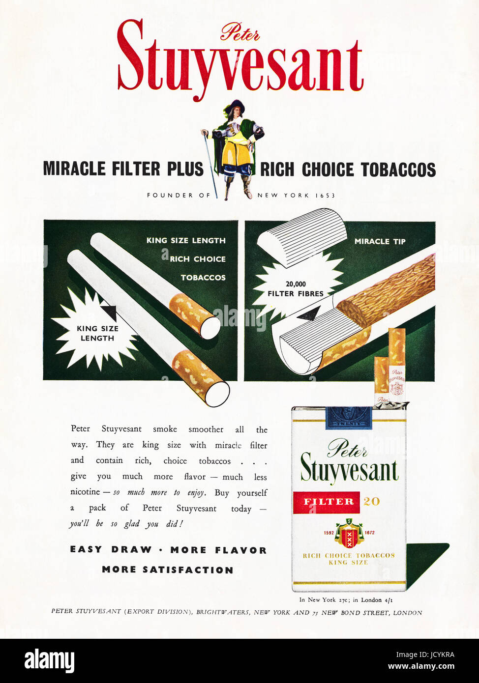 Negli anni sessanta la pubblicità pubblicità Peter Stuyvesant sigarette nella rivista americana datata 5 dicembre 1960 Foto Stock