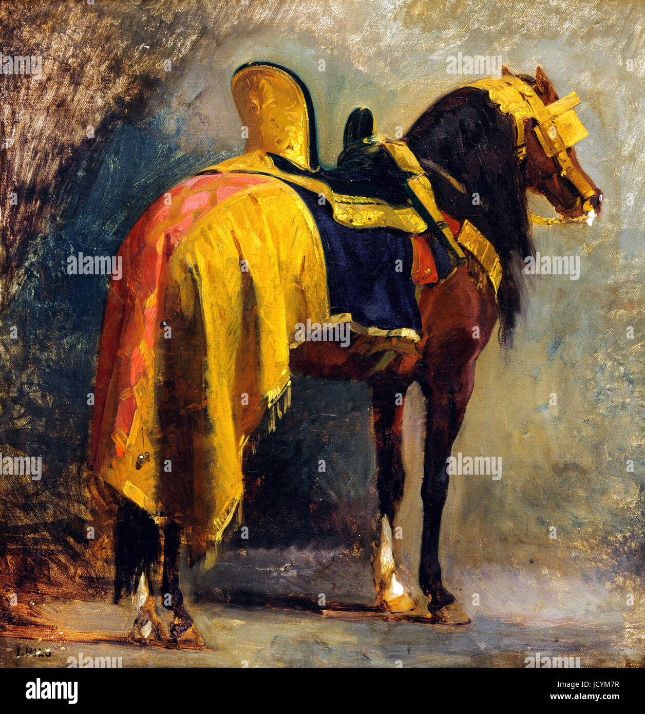 Isidore Pils, Cavallo Caparisoned. Nel 1860 circa. Olio su tela. Galleria d'arte del Nuovo Galles del Sud, Sydney, Australia. Foto Stock