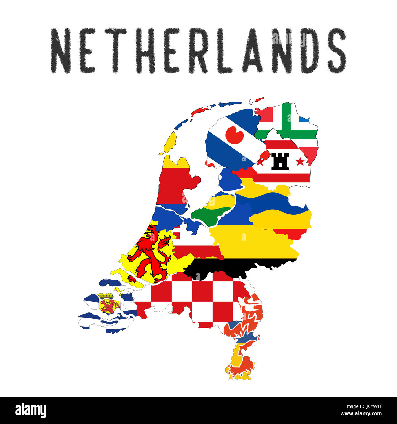 Paesi Bassi paese regioni provincia bandiera mappa immagine Foto stock -  Alamy
