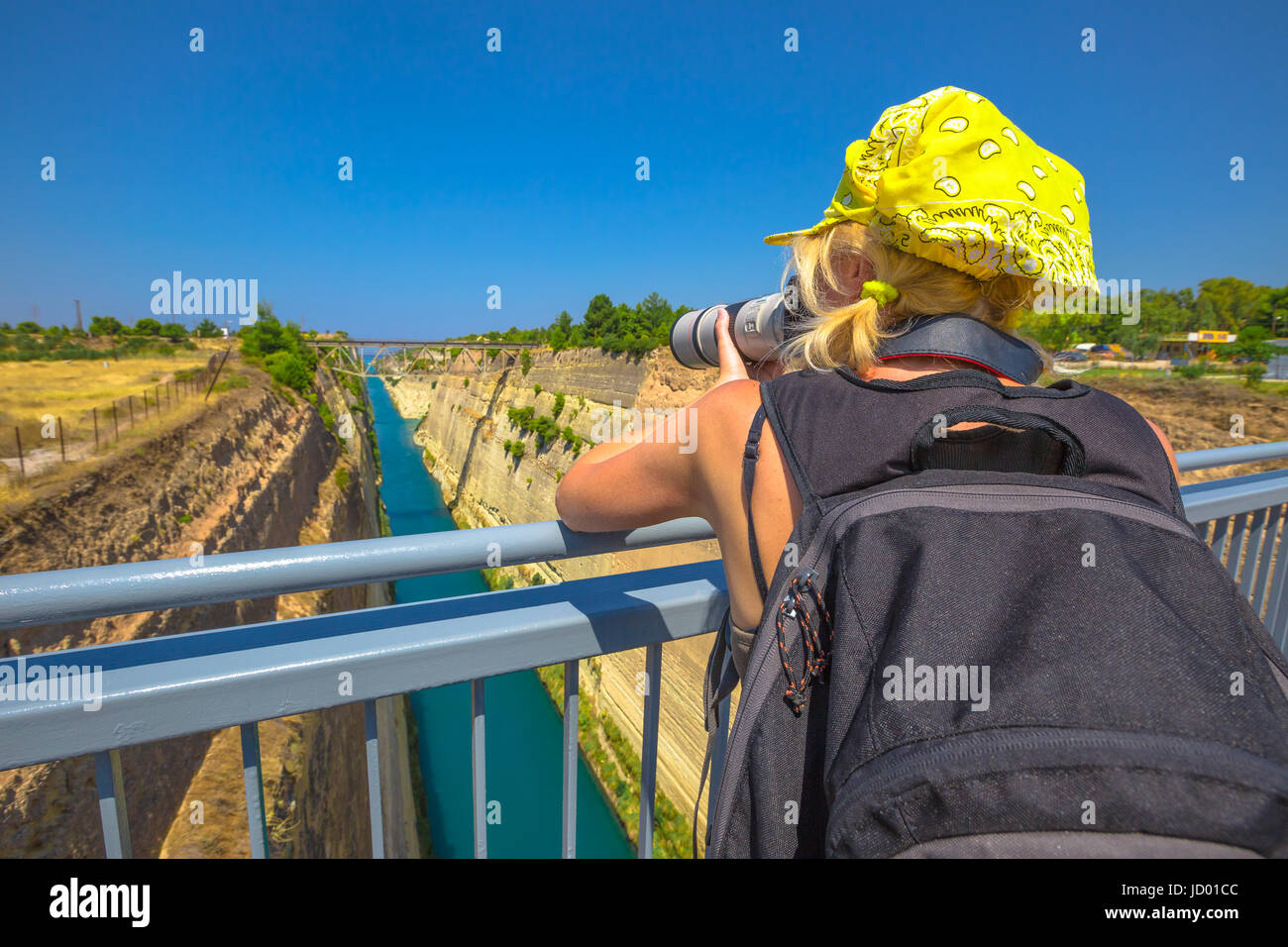 Canale di Corinto fotografo Foto Stock