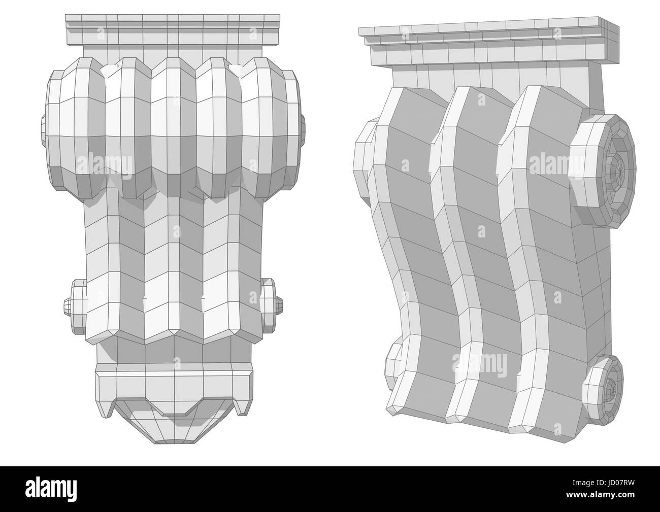 Architectural decorazione per finestre isolate su sfondo bianco Illustrazione Vettoriale