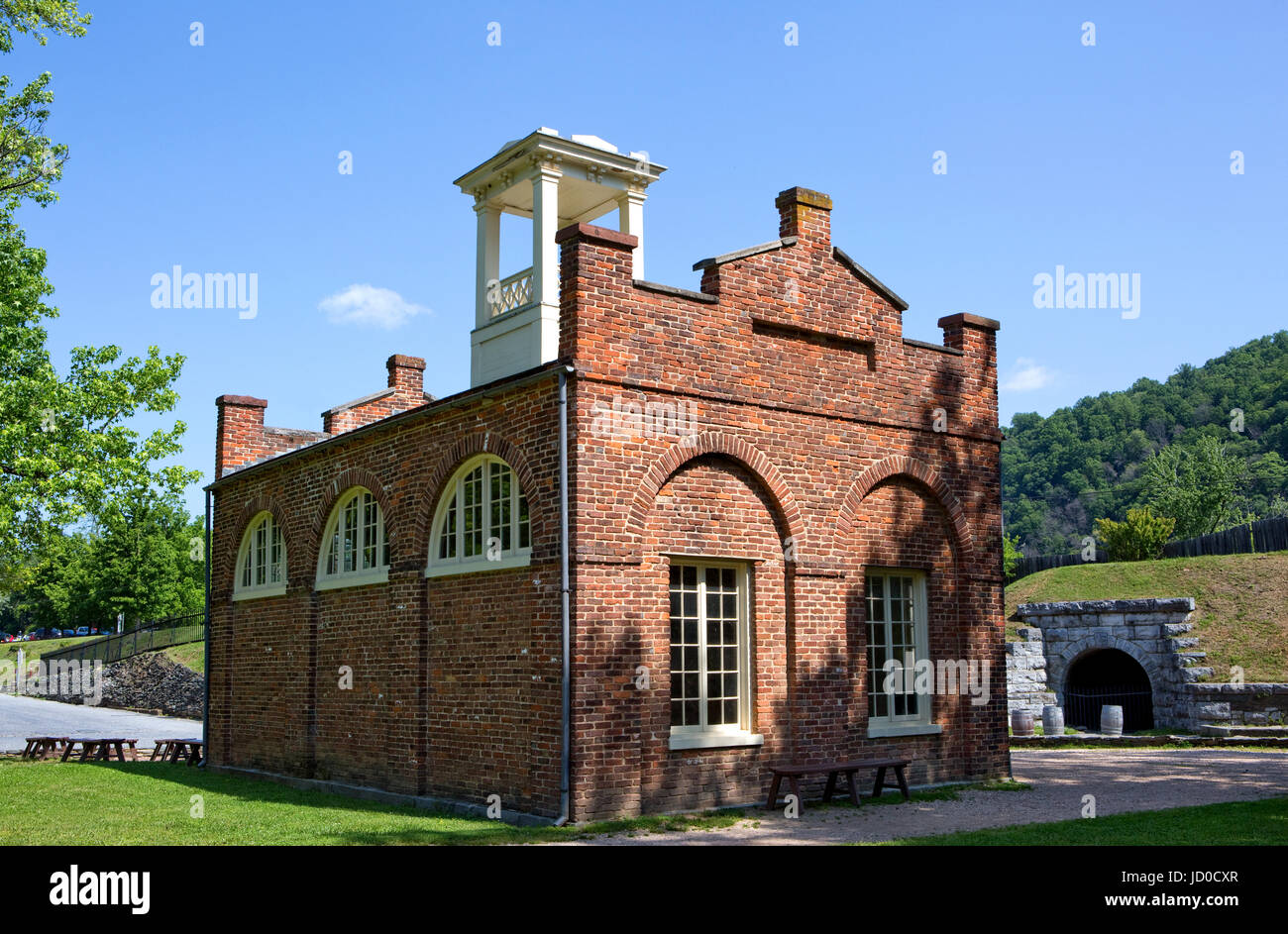 John Browns Fort situato in harpers Ferry National Historical Park, West Virginia, è un pre-guerra civile era edificio di proprietà e gestito dal governo degli STATI UNITI Nati Foto Stock