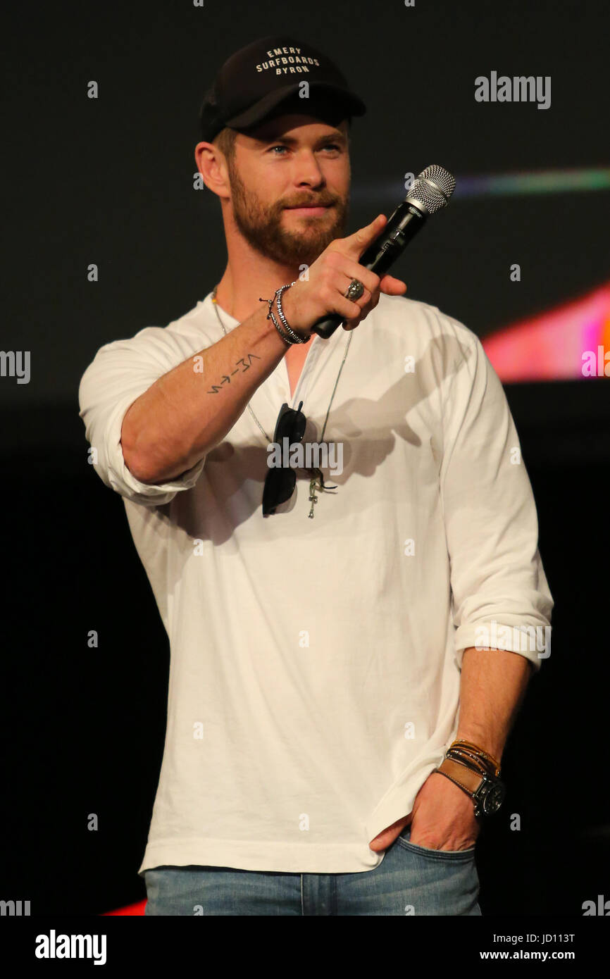 Sydney, NSW, Australia. Il 18 giugno, 2017. Chris Hemsworth assiste Supanova Comic Con Sydney 2017 Credit: Christopher Khoury/stampa Australiana/ZUMA filo/Alamy Live News Foto Stock