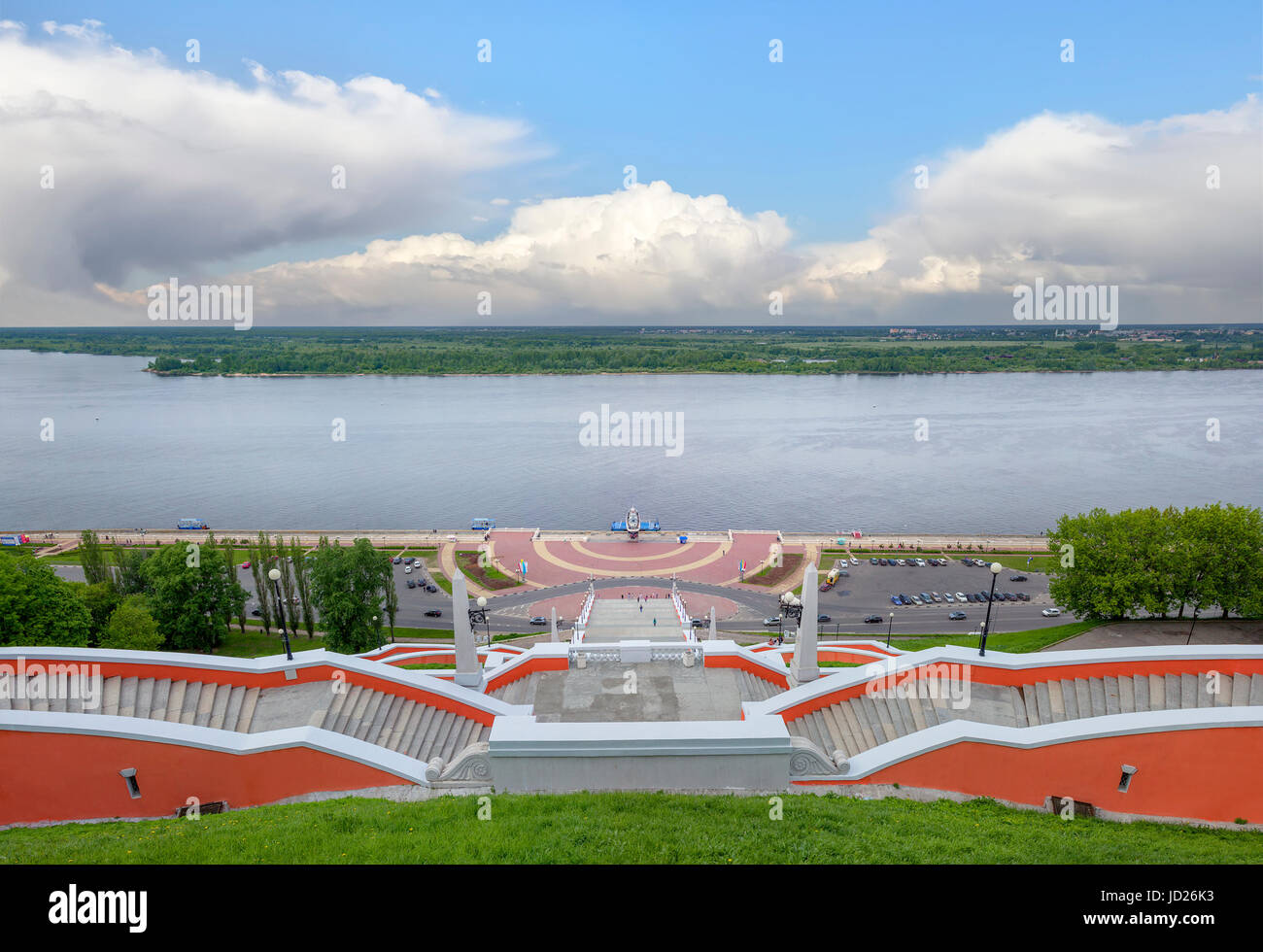 Chkalov stair a Nizhny Novgorod. La Russia. Foto Stock
