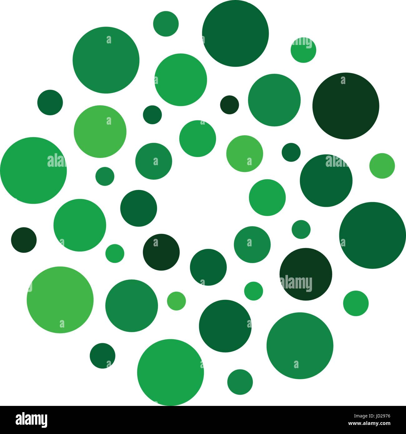 Abstract isolato di color verde di forma rotonda logo su sfondo bianco, semplice piatto logotipo punteggiata illustrazione vettoriale. Illustrazione Vettoriale