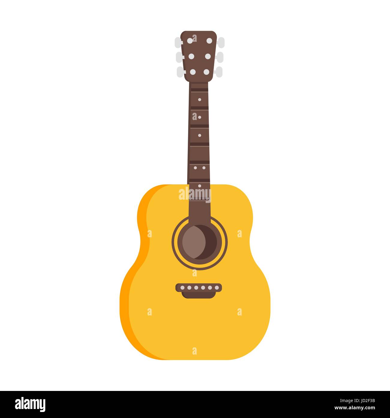 Vettore stile piatto illustrazione dell'icona a forma di chitarra. Isolato su sfondo bianco. Illustrazione Vettoriale