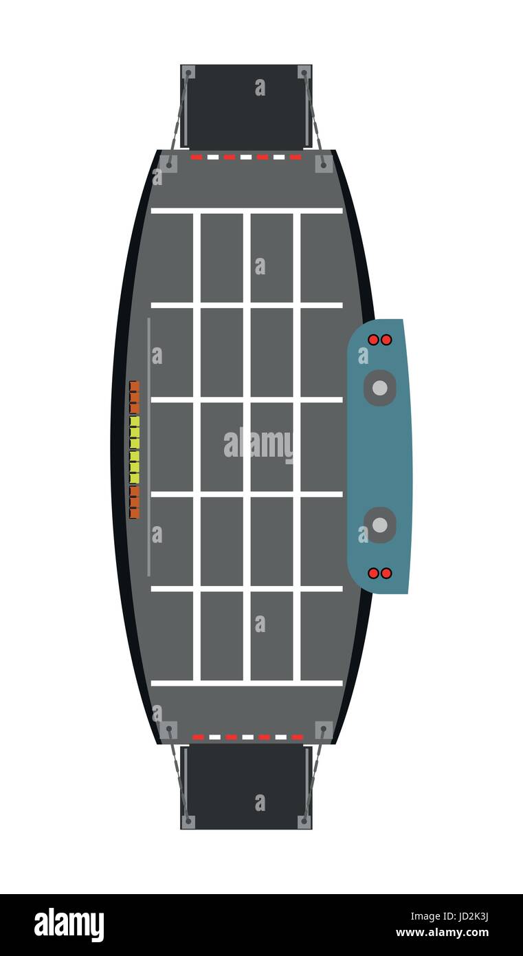 Vista superiore del traghetto auto vettore di nave e illustrazione Illustrazione Vettoriale