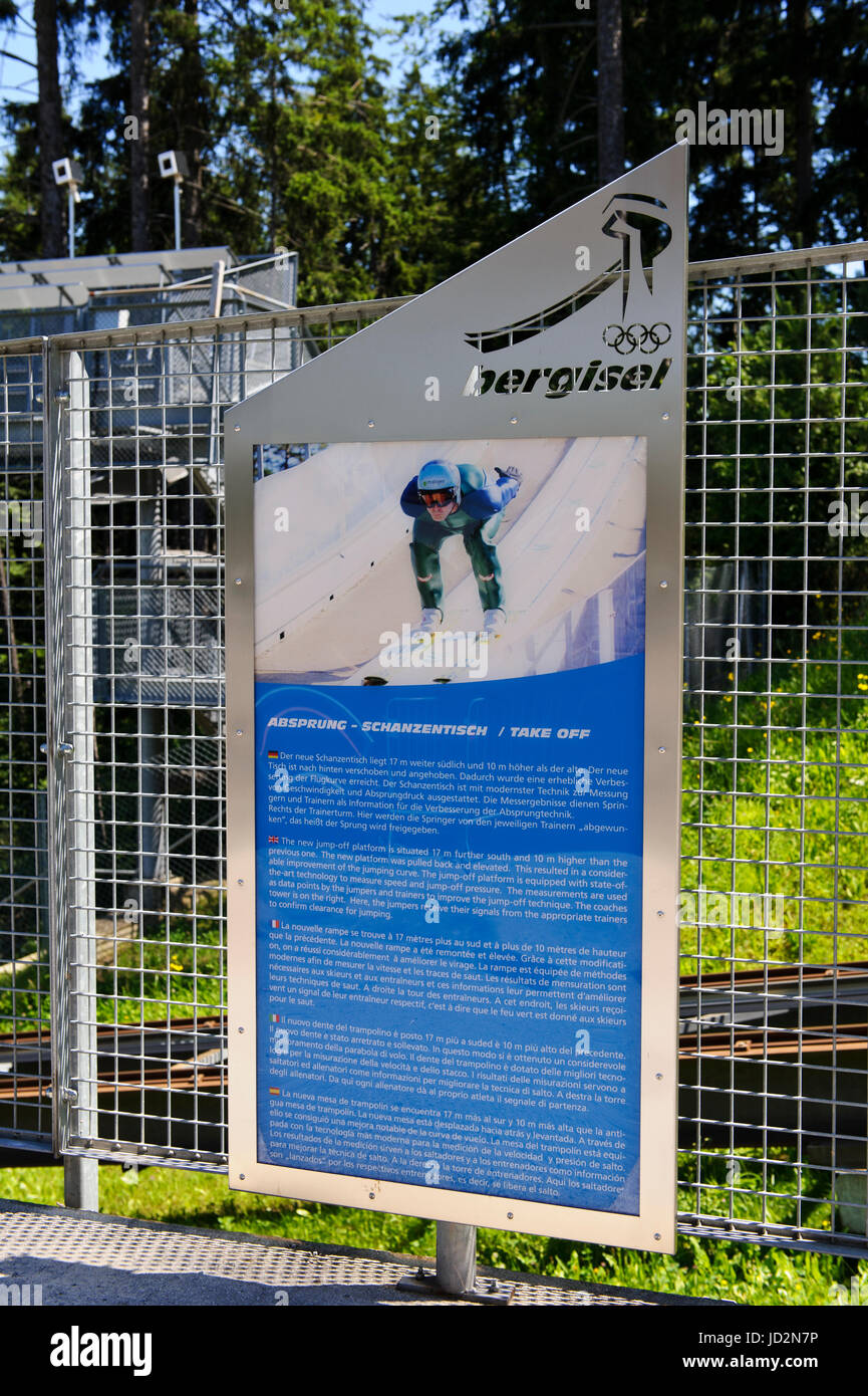 Segno, Ski Stadio Olimpico, Innsbruck, Austria Foto Stock