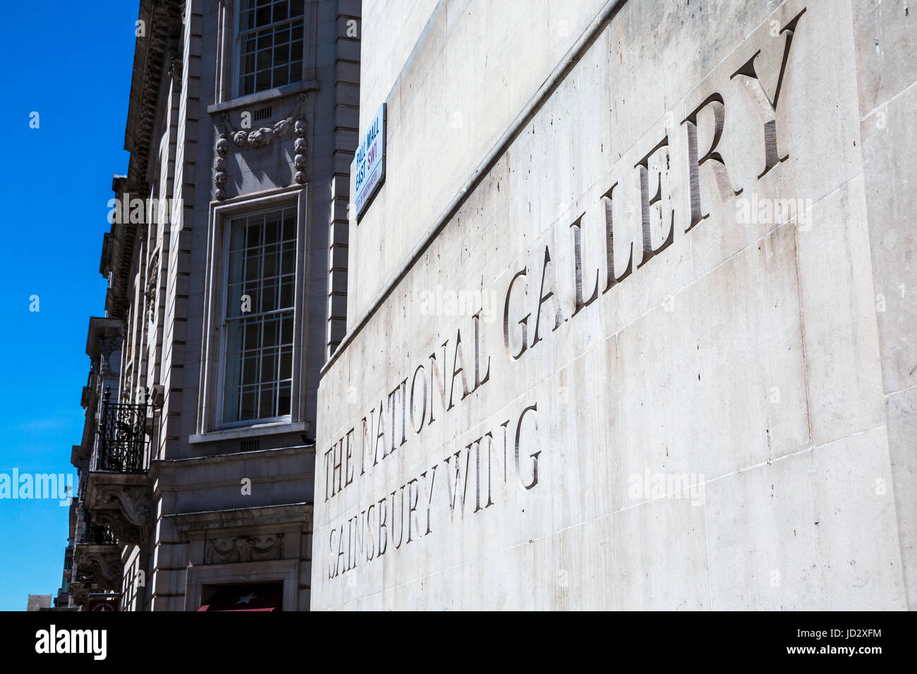 Testo sulla parete della galleria nazionale ala Sainsbury, London, Regno Unito Foto Stock