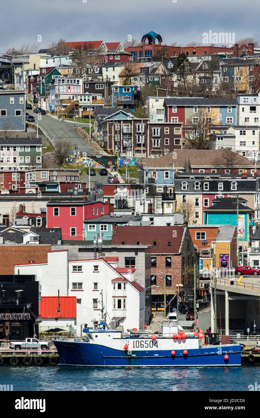 Colorata città di San Giovanni, Avalon Penisola, Terranova, Canada Foto Stock