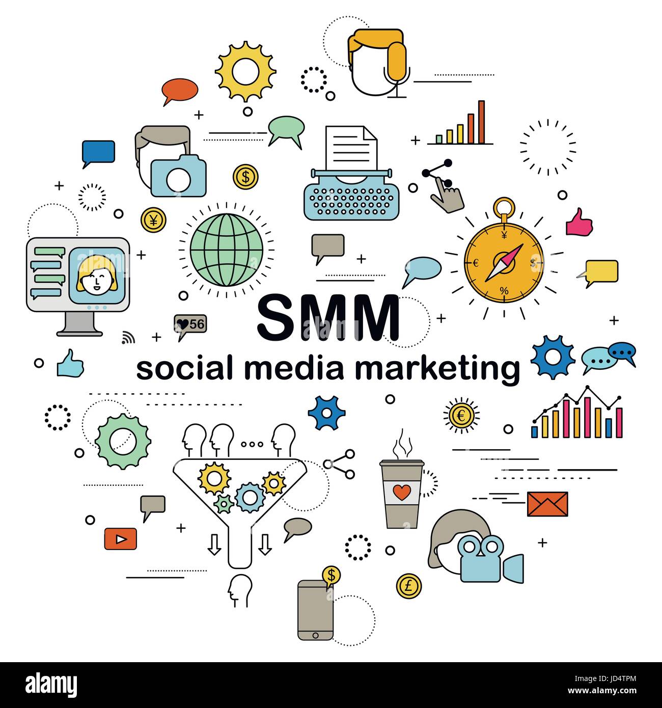 Il Social Media Marketing Illustrazione Vettoriale