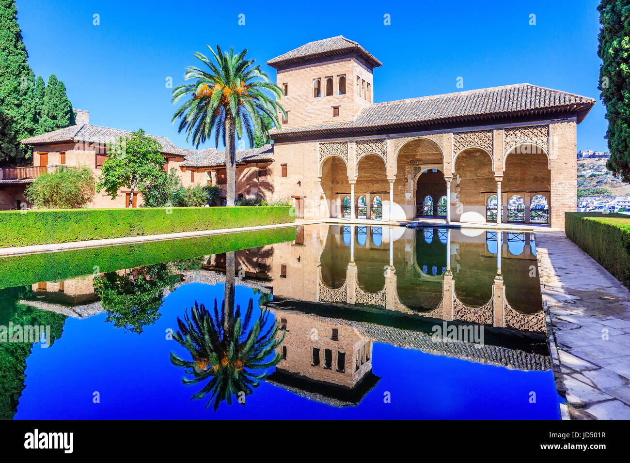 Alhambra di Granada, Spagna. Il palazzo del Partal. Foto Stock