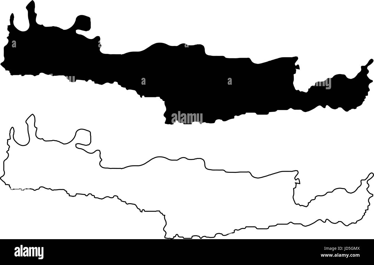 Mappa di Creta illustrazione vettoriale, scribble schizzo isola di Creta Illustrazione Vettoriale