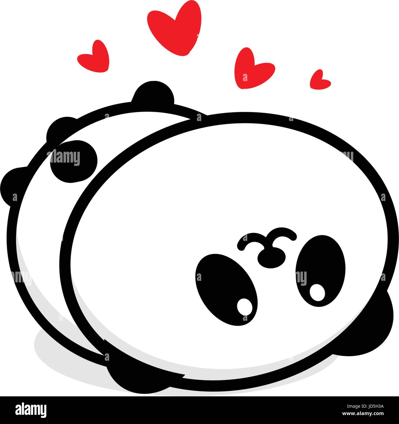 Grazioso Panda In amore e resto illustrazione vettoriale, baby orso logo, la nuova linea di design, arte cinese di Teddy bear colore nero segno, semplice immagine, foto con Illustrazione Vettoriale