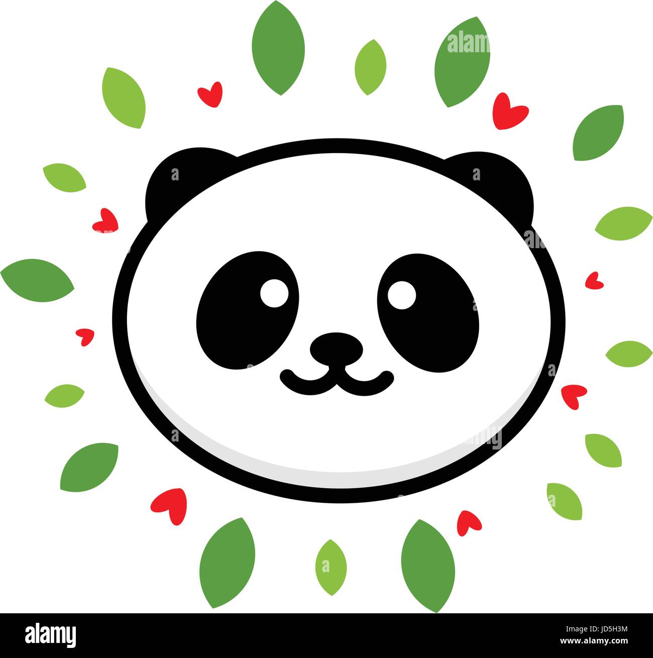 Grazioso Panda sul vettore positivo illustrazione, baby orso logo, la nuova linea di design, arte cinese di Teddy bear colore nero segno, semplice immagine, immagine con anima Illustrazione Vettoriale