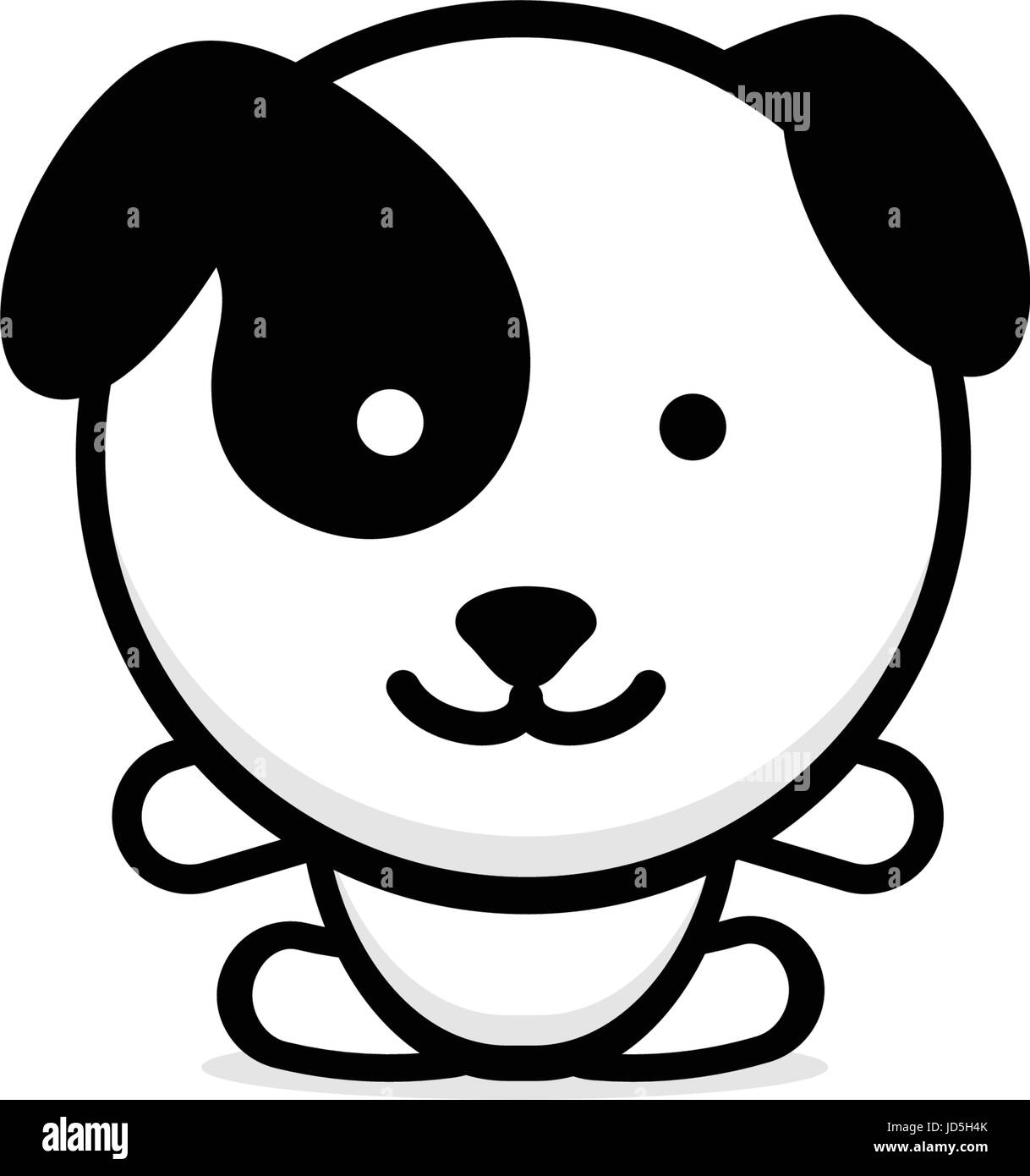 Cute cane illustrazione vettoriale, Baby cucciolo logo, nuovo design art, Pet colore nero segno, semplice immagine, foto con sottoprodotti di origine animale Illustrazione Vettoriale