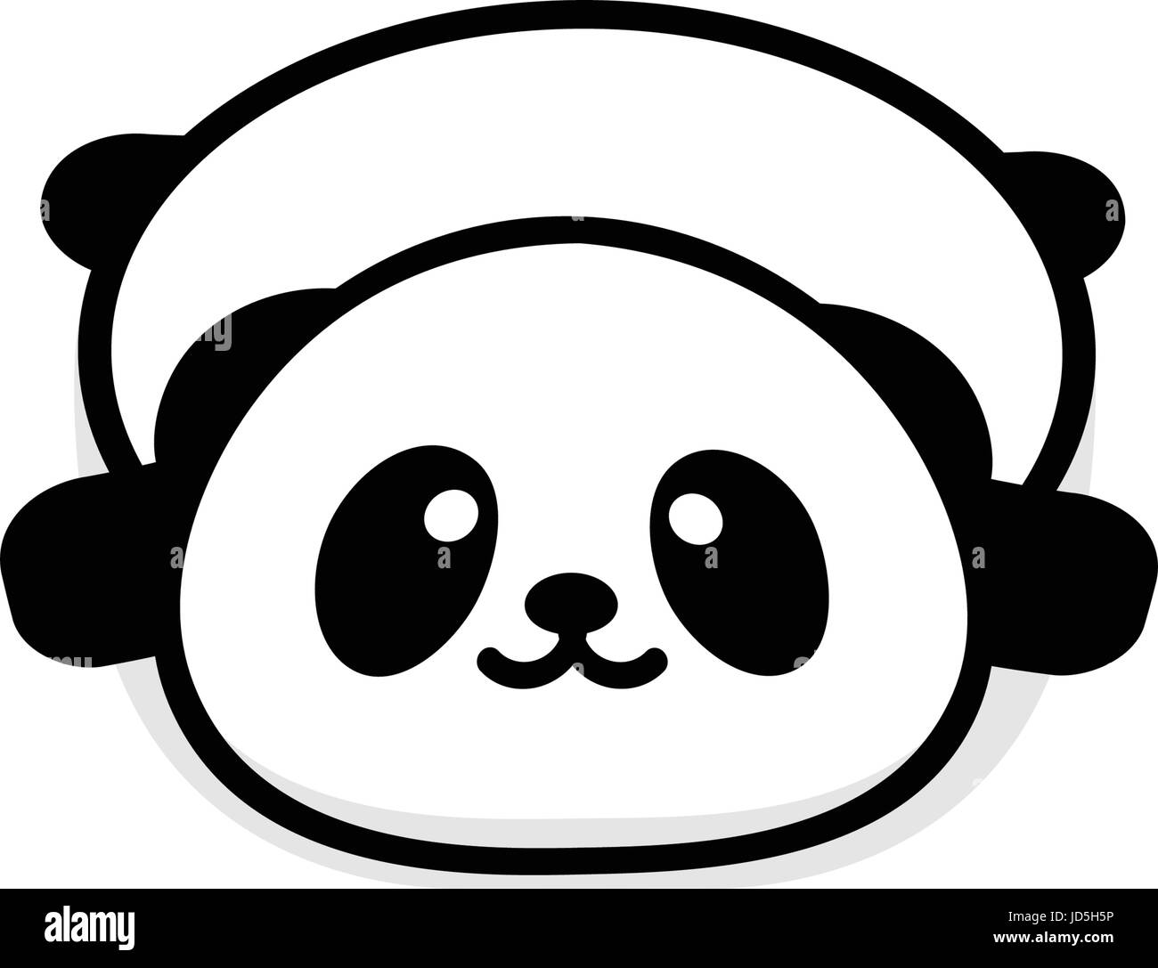 Carino Stout Panda resto sdraiato illustrazione vettoriale, baby orso logo, la nuova linea di design, arte cinese di Teddy bear colore nero segno, semplice immagine, foto Illustrazione Vettoriale