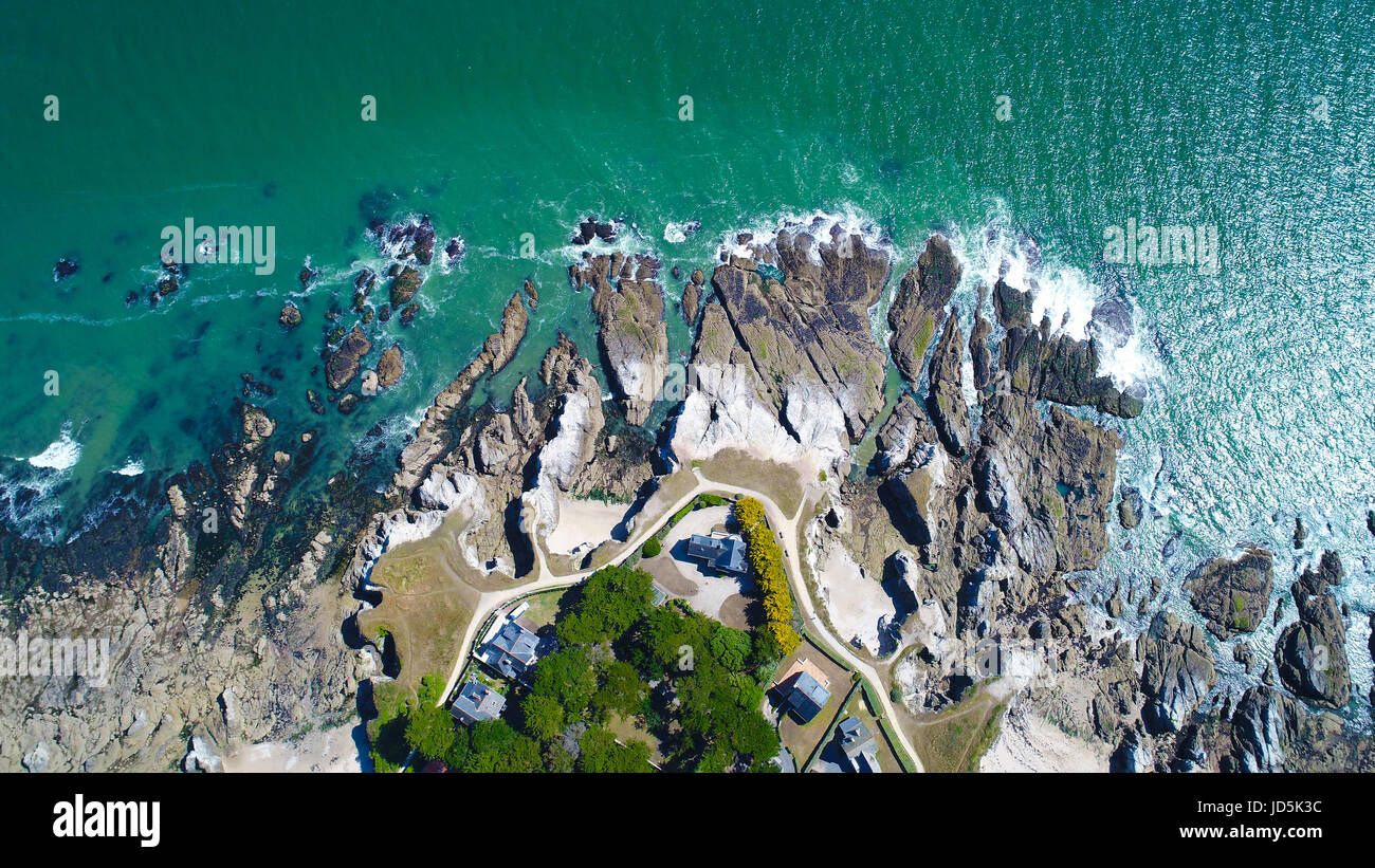 Vista aerea sul punto Penchateau in Le Pouliguen, Loire Atlantique, Francia Foto Stock