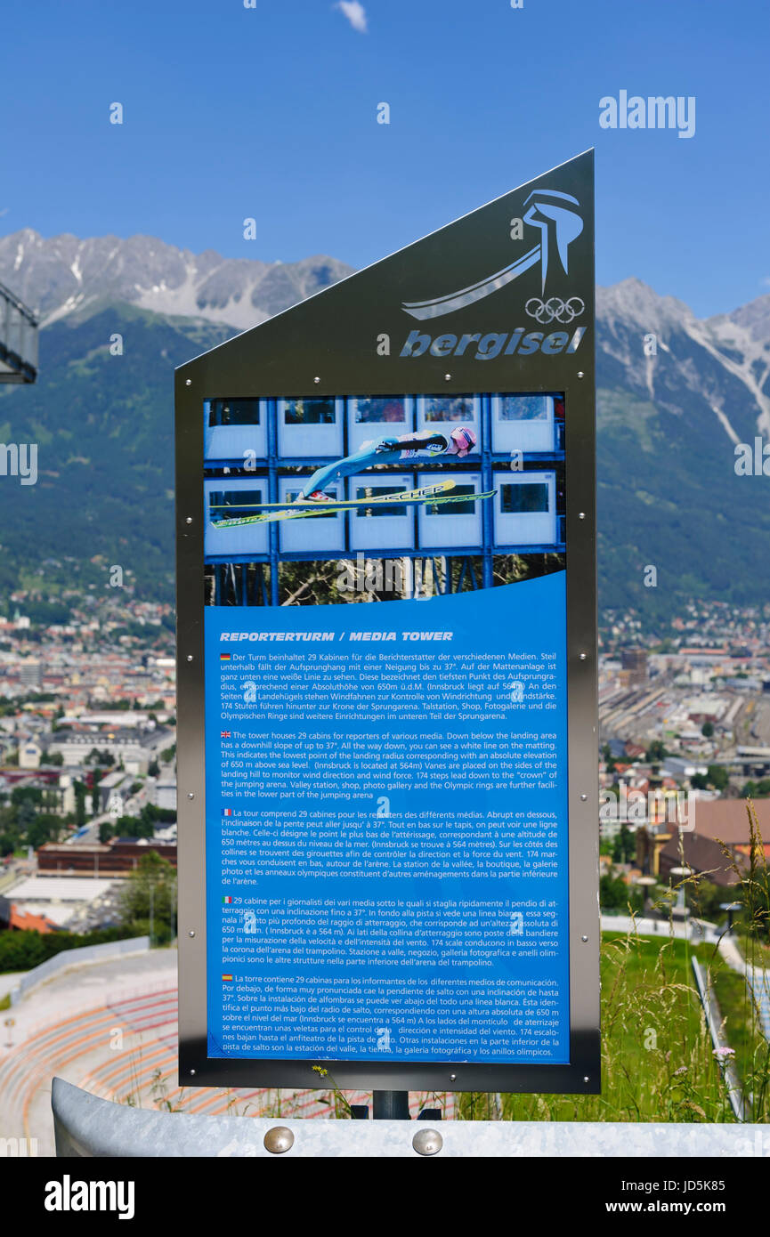 Segno, Ski Stadio Olimpico, Innsbruck, Austria Foto Stock