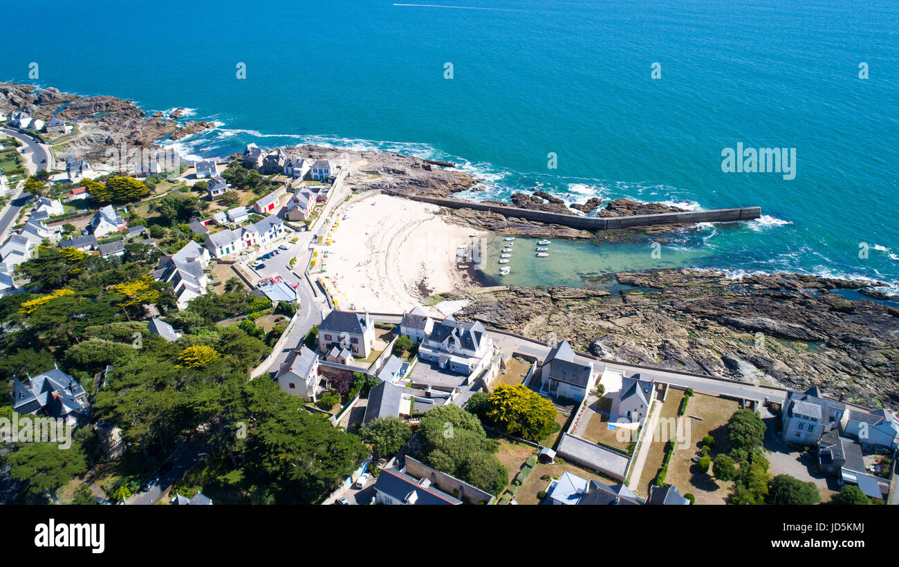 La fotografia aerea di Saint Michel porto di Batz sur Mer, Francia Foto Stock