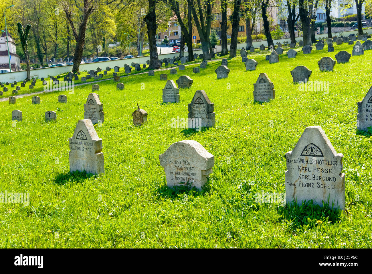 Il paesaggio di un vecchio cimitero, Brasov, Romania Foto Stock