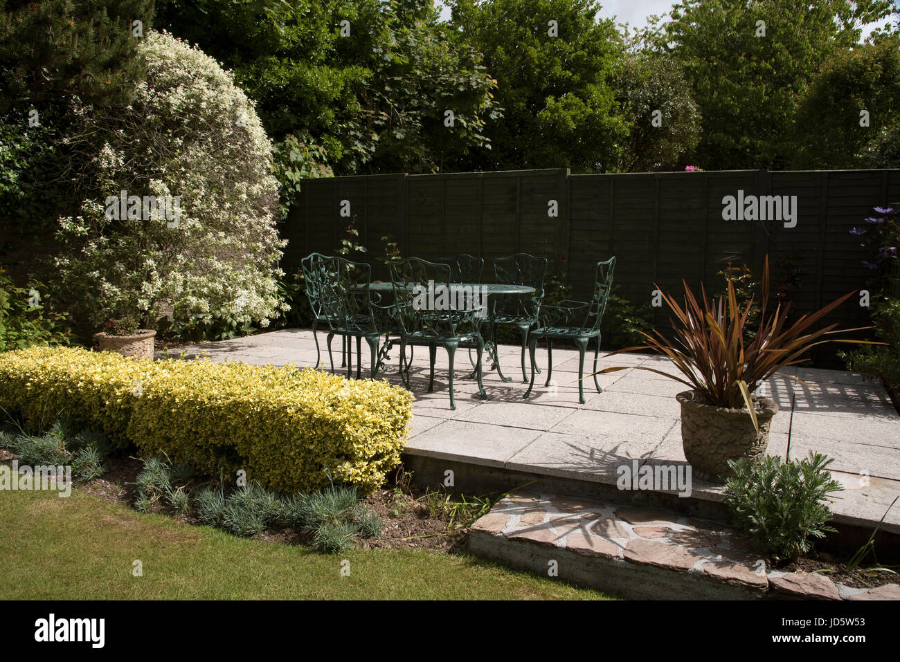 Ghisa Mobili Da Giardino Un Tavolo E Sedie Dipinte Di Verde