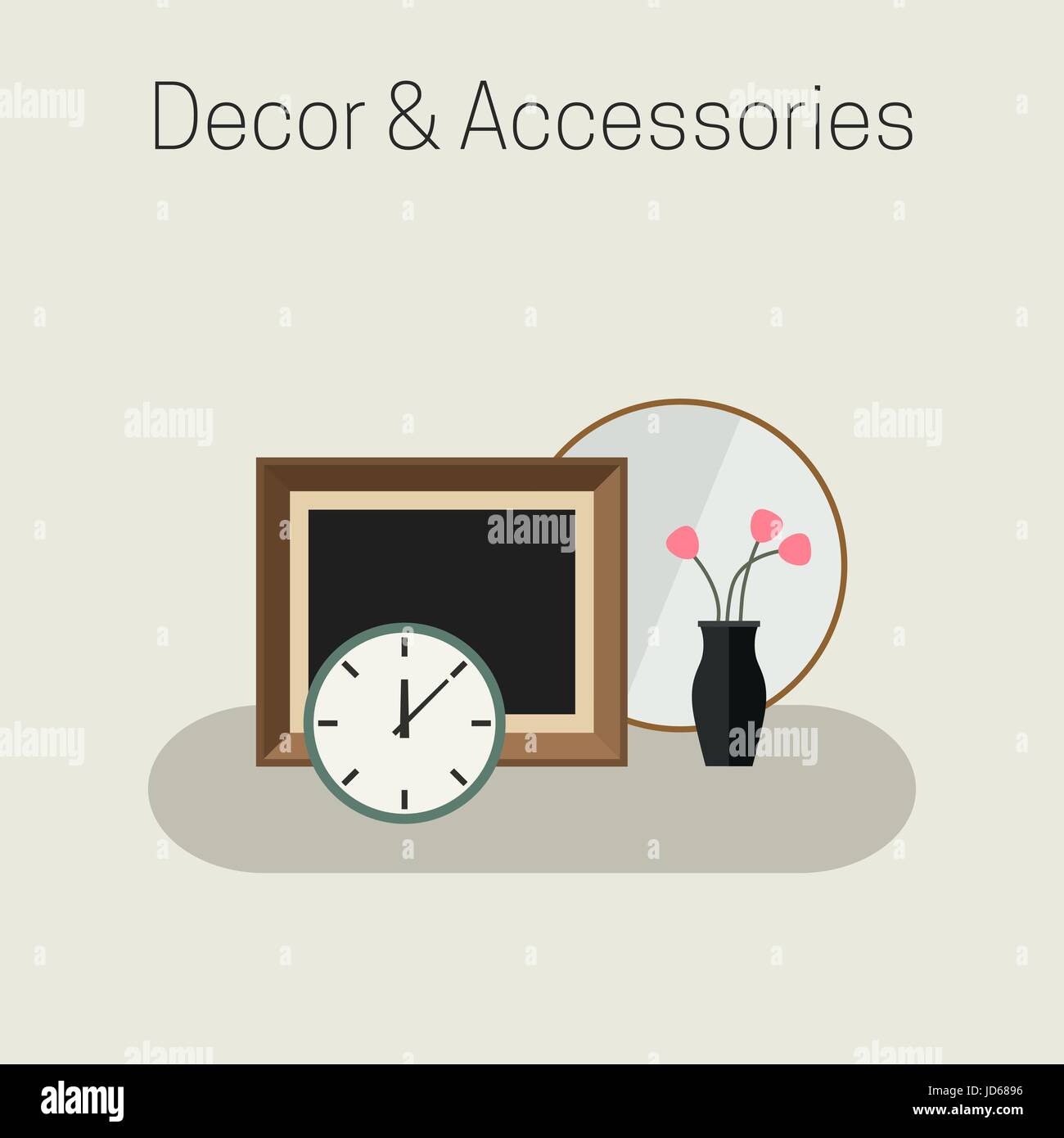 Home decor e accessori Illustrazione Vettoriale